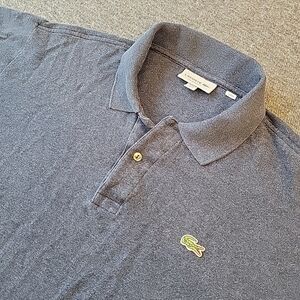 Lacoste Polo Shirt Men's FR 7 US 2XL‎ Blue Classic Fit Cotton Short Sleeve